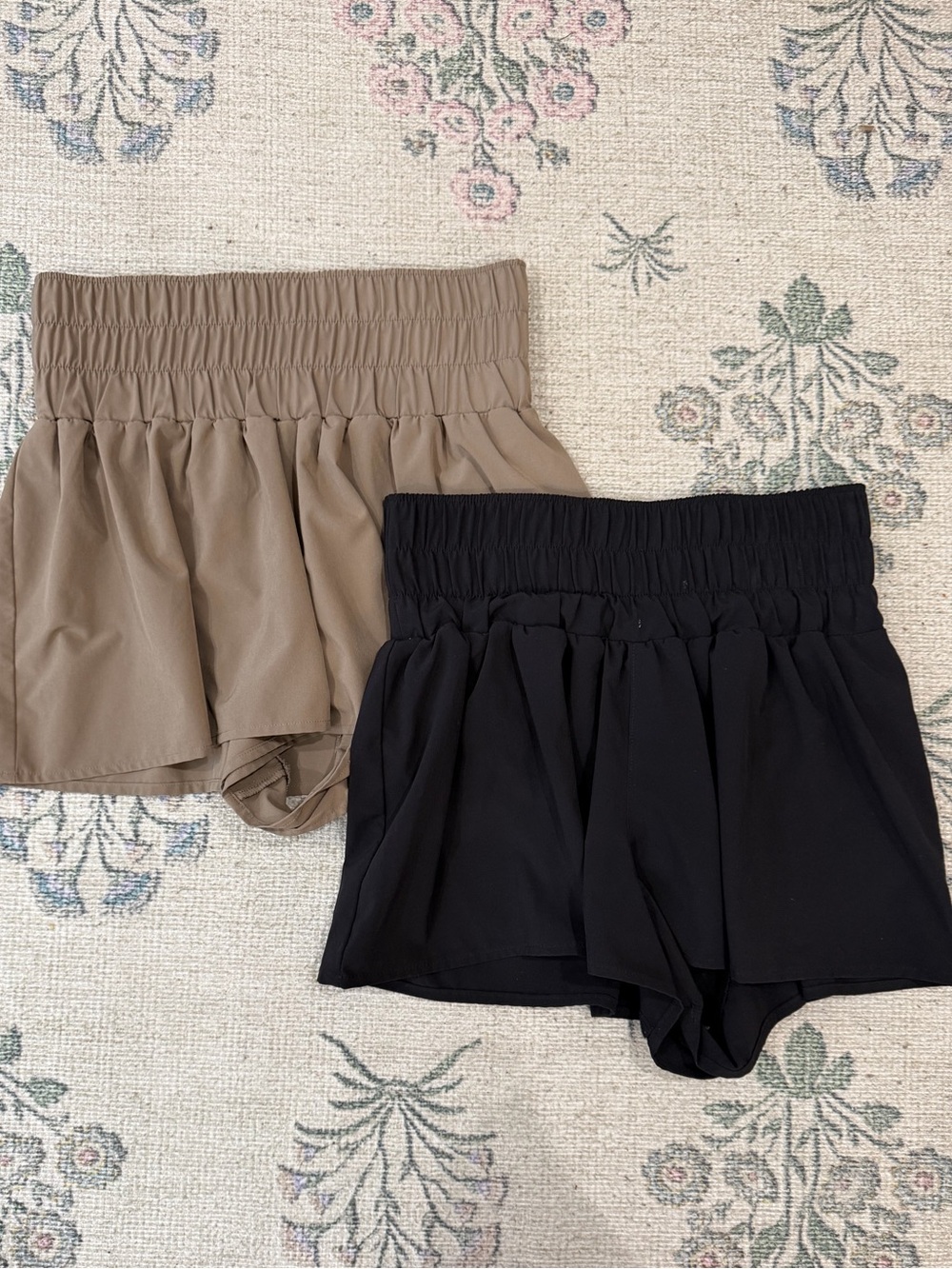 Bundle: Arizona Jean Company Smocked Waist Shorts in Black & Taupe
